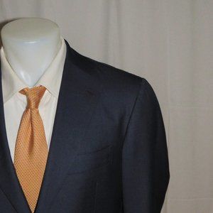 Orazio Luciano Bespoke Recent Blue Weave Two Button Sport Coat 42R 52R